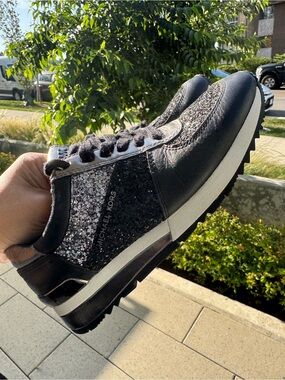 Michael Kors Black Glitter Metallic Sneakers Size 6